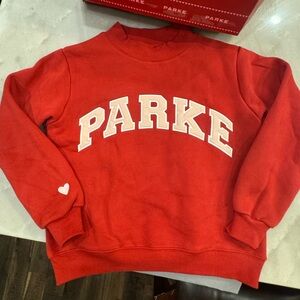 PARKE Valentine’s Varsity Mockneck Sweatshirt Crimson S/M